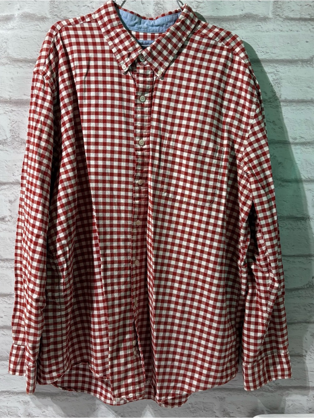 Saddlebred Red and White Gingham Button-Down Shirt